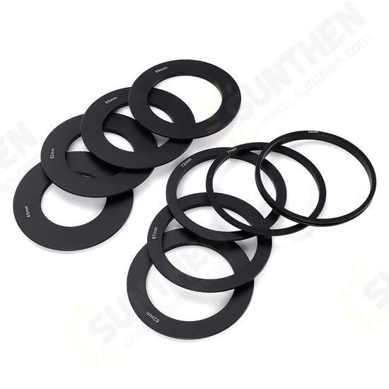 10 in 1 Lens Filter Adapter Holder with 49/52/55/58/62/67/72/77/88mm Lens Adapter Ring