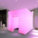 110V 8.2ft Two Door Multi-color LED Inflatable Photo Booth Enclosure Tent with Remote Control Air Tent Wedding Party Christmas Outdoor