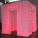 110V 8.2ft Two Door Multi-color LED Inflatable Photo Booth Enclosure Tent with Remote Control Air Tent Wedding Party Christmas Outdoor