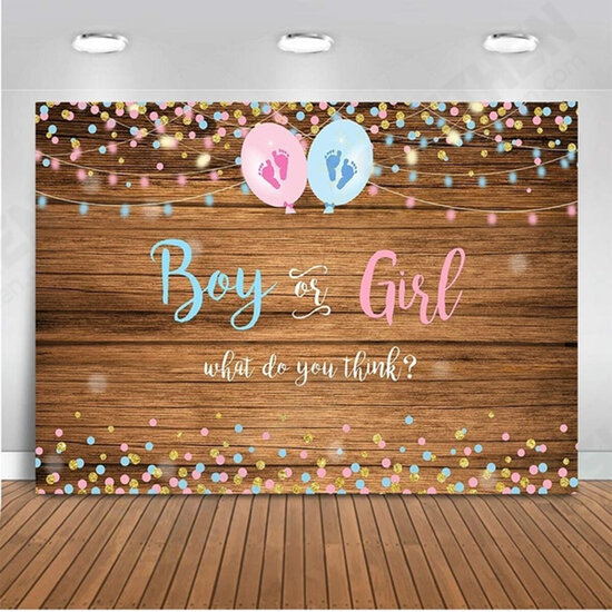 150x100CM 210x150CM 250x180CM Spray Painted Vinyl Boy Girl Gender Reveal Photography Backdrop Party Background Decoration