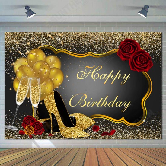 150x100CM 220x150CM 250x180CM Spray Painted Vinyl Gold Balloon Glass Rose Photography Backdrop Background Cloth 150x100CM 220x150CM 250x180CM Spray Painted Vinyl Gold Balloon Glass Rose Photography Backdrop Background Cloth