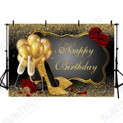 150x100CM 220x150CM 250x180CM Spray Painted Vinyl Gold Balloon Glass Rose Photography Backdrop Background Cloth 150x100CM 220x150CM 250x180CM Spray Painted Vinyl Gold Balloon Glass Rose Photography Backdrop Background Cloth