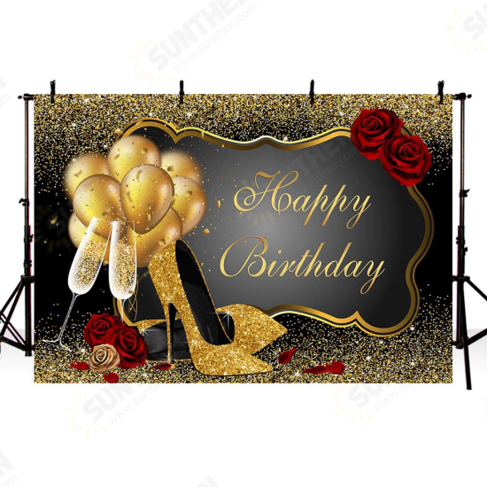 150x100CM 220x150CM 250x180CM Spray Painted Vinyl Gold Balloon Glass Rose Photography Backdrop Background Cloth 150x100CM 220x150CM 250x180CM Spray Painted Vinyl Gold Balloon Glass Rose Photography Backdrop Background Cloth