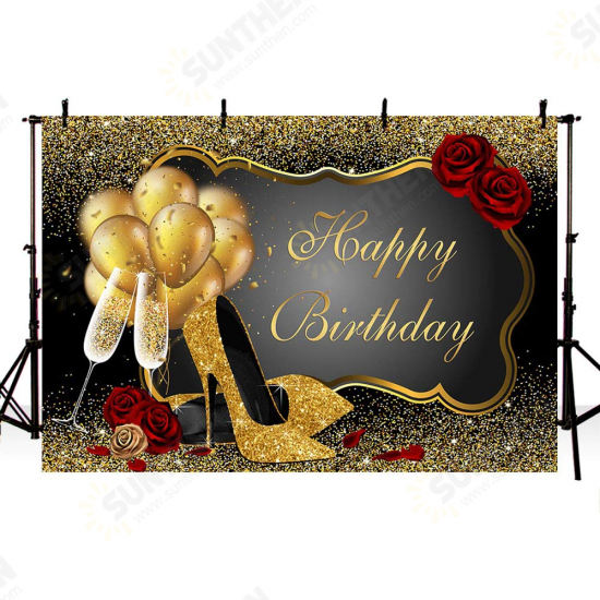 150x100CM 220x150CM 250x180CM Spray Painted Vinyl Gold Balloon Glass Rose Photography Backdrop Background Cloth