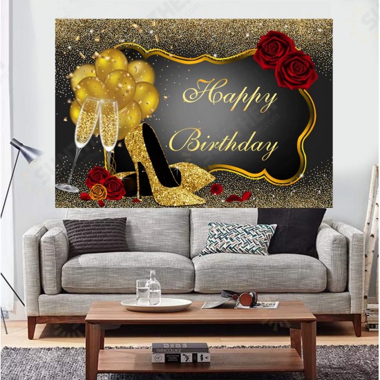 150x100CM 220x150CM 250x180CM Spray Painted Vinyl Gold Balloon Glass Rose Photography Backdrop Background Cloth 150x100CM 220x150CM 250x180CM Spray Painted Vinyl Gold Balloon Glass Rose Photography Backdrop Background Cloth