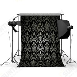 1.5x2.1m Photography Retro Damask Cloth Studio Props Background Vinyl Black 1.5x2.1m Photography Retro Damask Cloth Studio Props Background Vinyl Black
