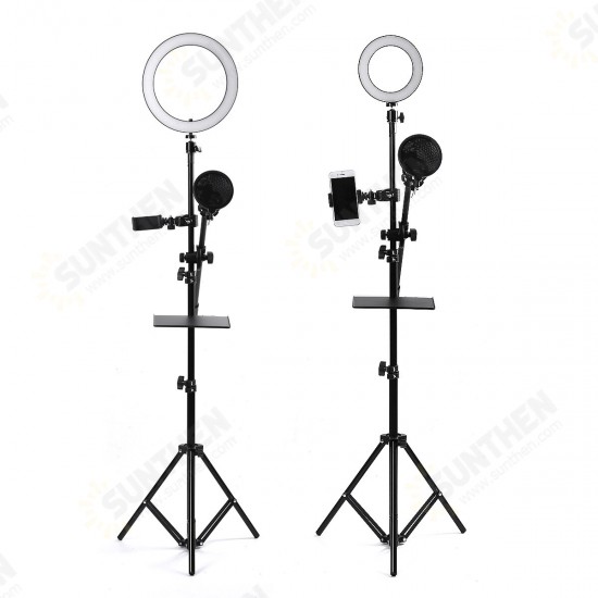 16/25cm Dimmable LED Video Ring Light Tripod Stand with Phone/Mic Holder bluetooth Selfie Shutter for Youtube Tik Tok Live Streaming