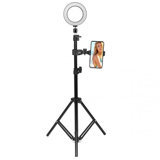16cm 2700K-5500K Dimmable USB LED Ring Light Universal Phone Holder Adjustable Tripod Stand for Makeup Selfie Video Youtube Blog
