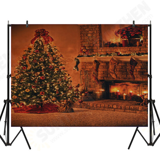 1x1.5m 1.5x2.2m 1.8x2.5m Christmas Tree Fireplace Socks Photography Backdrop Cloth for Photo Studio Backdrop Decoration Props