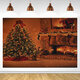 1x1.5m 1.5x2.2m 1.8x2.5m Christmas Tree Fireplace Socks Photography Backdrop Cloth for Photo Studio Backdrop Decoration Props