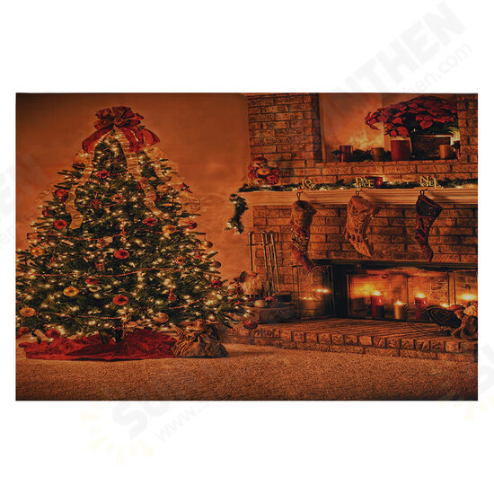 1x1.5m 1.5x2.2m 1.8x2.5m Christmas Tree Fireplace Socks Photography Backdrop Cloth for Photo Studio Backdrop Decoration Props