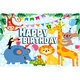 1x1.5m 1.5x2.2m 1.8x2.5m PVC Animal & Happy Birthday Photography Background Cloth Photo Backdrop