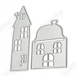 2 in 1 Tall Building Small House Cabin Metal Scrapbook Photo Album Paper Work DIY Cutting Dies 2 in 1 Tall Building Small House Cabin Metal Scrapbook Photo Album Paper Work DIY Cutting Dies