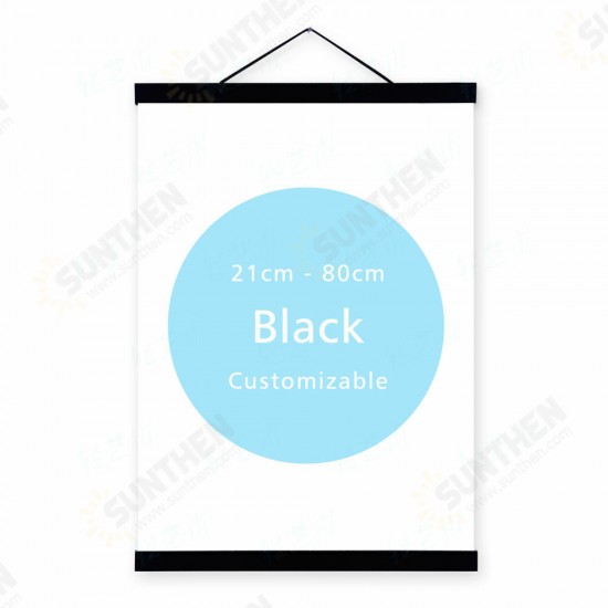 21cm 30cm 40cm 50cm 60cm 70cm 80cm Modern Black Wooden Picture Scroll Frame Photo Painting Poster Backdrop Hanger