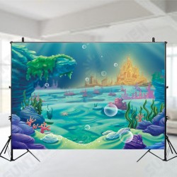 220x150cm 150x100cm Under Sea Mermaid Castle Blue Sea Photography Background Cartoon Backdrop Kids Baby Party Decor Props 220x150cm 150x100cm Under Sea Mermaid Castle Blue Sea Photography Background Cartoon Backdrop Kids Baby Party Decor Props