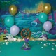 220x150cm 150x100cm Under Sea Mermaid Castle Blue Sea Photography Background Cartoon Backdrop Kids Baby Party Decor Props