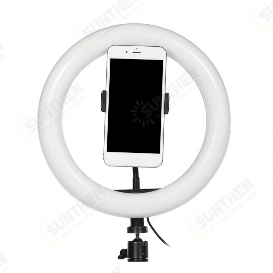 26cm 120 Lamp Beads LED Ring Light 3 Modes Dimmable Selfie Light with Phone Holder for Youtube Stream Video Makeup Live Selfie