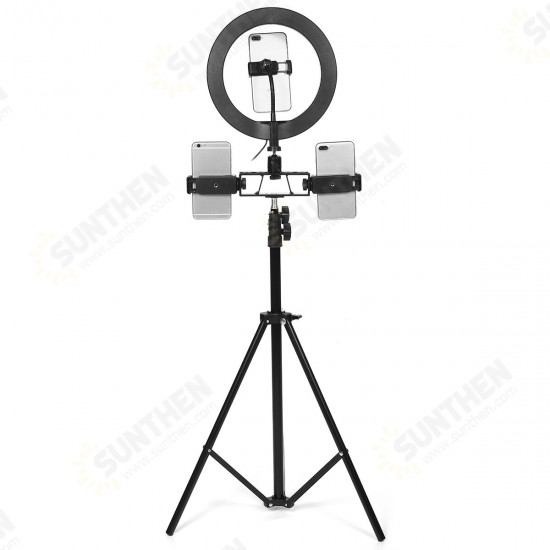 26cm LED Ring Light 3 Color 10 Brightness Dimmable Fill Light with Tripod Stand Dual Phone Clip for Youtube Live Stream Tiktok Broadcast 26cm LED Ring Light 3 Color 10 Brightness Dimmable Fill Light with Tripod Stand Dual Phone Clip for Youtube Live Stream Tiktok Broadcast