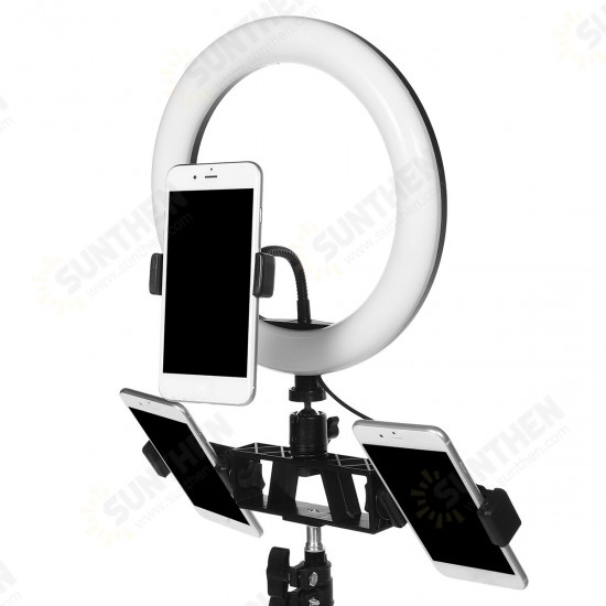 26cm LED Ring Light 3 Color 10 Brightness Dimmable Fill Light with Tripod Stand Dual Phone Clip for Youtube Live Stream Tiktok Broadcast 26cm LED Ring Light 3 Color 10 Brightness Dimmable Fill Light with Tripod Stand Dual Phone Clip for Youtube Live Stream Tiktok Broadcast