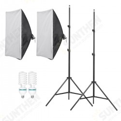 2Pcs 150W Photography Softbox 6000K LED Lighting Lamp Soft Box with Light Stand Bracket Studio Kit 2Pcs 150W Photography Softbox 6000K LED Lighting Lamp Soft Box with Light Stand Bracket Studio Kit