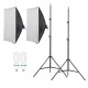 2Pcs 150W Photography Softbox 6000K LED Lighting Lamp Soft Box with Light Stand Bracket Studio Kit