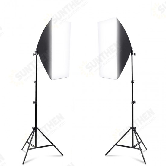 2Pcs 150W Photography Softbox 6000K LED Lighting Lamp Soft Box with Light Stand Bracket Studio Kit