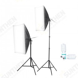 2Pcs 150W Photography Softbox 6000K LED Lighting Lamp Soft Box with Light Stand Bracket Studio Kit 2Pcs 150W Photography Softbox 6000K LED Lighting Lamp Soft Box with Light Stand Bracket Studio Kit