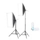 2Pcs 150W Photography Softbox 6000K LED Lighting Lamp Soft Box with Light Stand Bracket Studio Kit