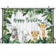 3 Size Jungle Green Forest Backdrop Happy Birthday Background Photography Woodland Party Prop