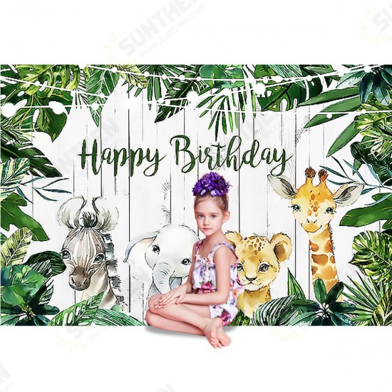 3 Size Jungle Green Forest Backdrop Happy Birthday Background Photography Woodland Party Prop