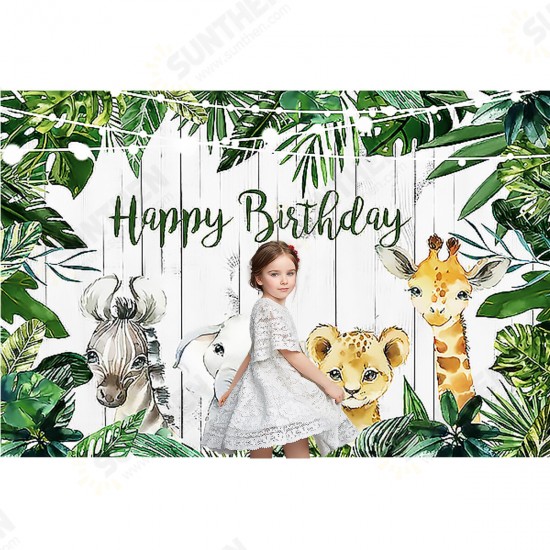 3 Size Jungle Green Forest Backdrop Happy Birthday Background Photography Woodland Party Prop