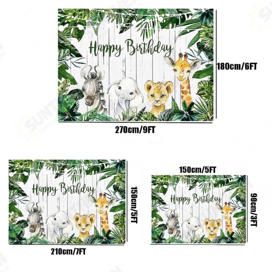 3 Size Jungle Green Forest Backdrop Happy Birthday Background Photography Woodland Party Prop