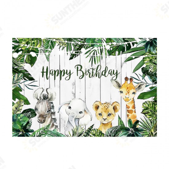 3 Size Jungle Green Forest Backdrop Happy Birthday Background Photography Woodland Party Prop