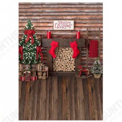 3x5FT 5x7FT 6x8FT Wooden Wall Floor Merry Christmas Tree Photography Backdrop Background Studio Prop 3x5FT 5x7FT 6x8FT Wooden Wall Floor Merry Christmas Tree Photography Backdrop Background Studio Prop