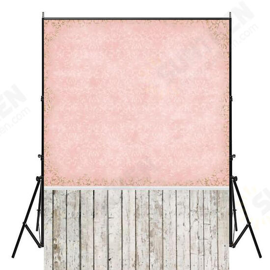 3x5FT 5x7FT Pink Theme Wood Floor Photography Backdrop Background Studio Prop