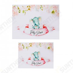 3x5FT 5x7FT Vinyl Baby Shower Elephant Pink Rose Photography Backdrop Background Studio Prop 3x5FT 5x7FT Vinyl Baby Shower Elephant Pink Rose Photography Backdrop Background Studio Prop