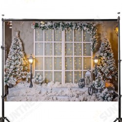 3x5FT 5x7FT Vinyl Christmas Tree Snow Window Light Photography Backdrop Background Studio Prop 3x5FT 5x7FT Vinyl Christmas Tree Snow Window Light Photography Backdrop Background Studio Prop