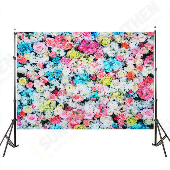 3x5FT 5x7FT Vinyl Pink Blue Rose Wall Photography Backdrop Background Studio Prop