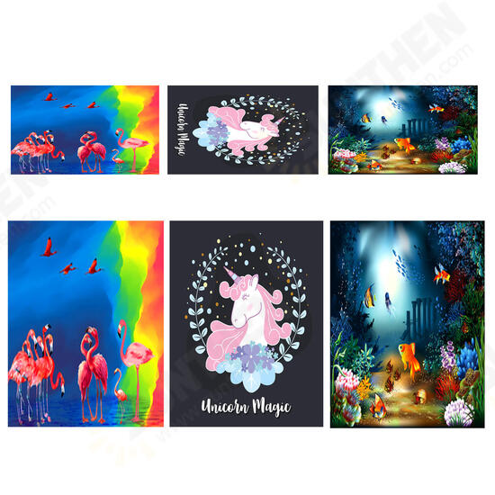 3x5FT 8x10FT Flamingo Fish Unicorn Animals Photography Backdrop Studio Prop Background