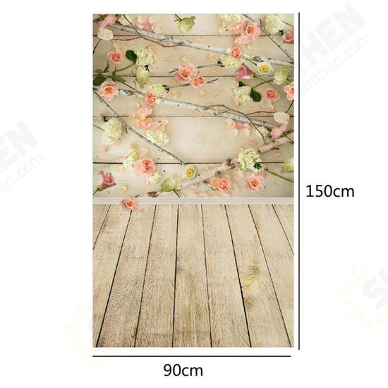 3x5ft Vinyl Wooden Floor Flower Backdrops Photography Studio Props Background 3x5ft Vinyl Wooden Floor Flower Backdrops Photography Studio Props Background