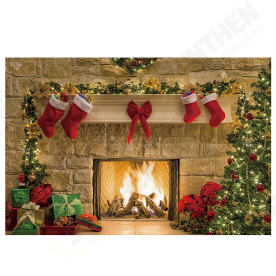5x3FT 7x5FT 10x7FT Christmas Fireplace Red Socks Backdrop Photography Background Cloth Decoration Background Studio Prop 5x3FT 7x5FT 10x7FT Christmas Fireplace Red Socks Backdrop Photography Background Cloth Decoration Background Studio Prop