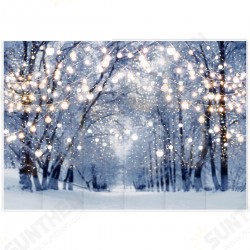 5x3FT 7x5FT 8x6FT Light Strip Winter Snow Forest Street Photography Backdrop Background Studio Prop 5x3FT 7x5FT 8x6FT Light Strip Winter Snow Forest Street Photography Backdrop Background Studio Prop