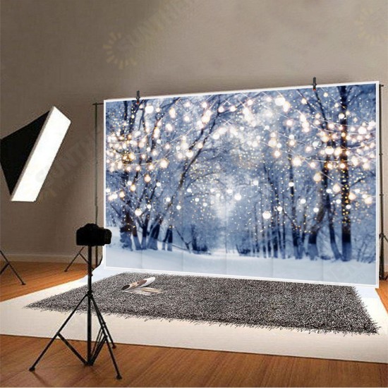 5x3FT 7x5FT 8x6FT Light Strip Winter Snow Forest Street Photography Backdrop Background Studio Prop 5x3FT 7x5FT 8x6FT Light Strip Winter Snow Forest Street Photography Backdrop Background Studio Prop