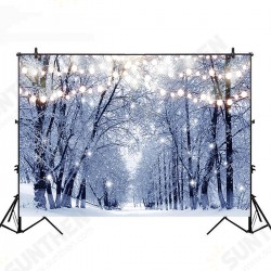 5x3FT 7x5FT 8x6FT Light Strip Winter Snow Forest Street Photography Backdrop Background Studio Prop 5x3FT 7x5FT 8x6FT Light Strip Winter Snow Forest Street Photography Backdrop Background Studio Prop