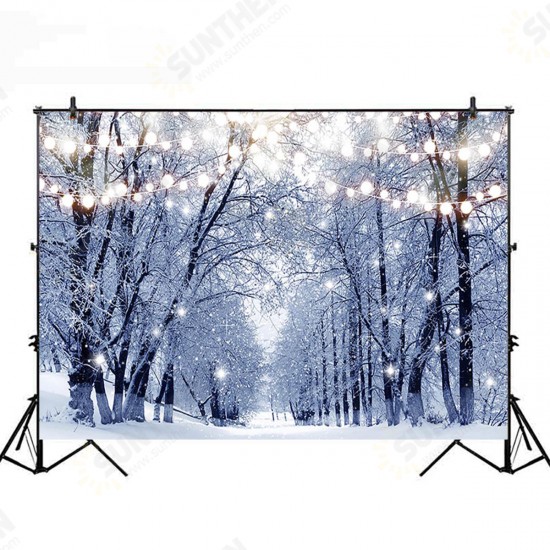 5x3FT 7x5FT 8x6FT Light Strip Winter Snow Forest Street Photography Backdrop Background Studio Prop 5x3FT 7x5FT 8x6FT Light Strip Winter Snow Forest Street Photography Backdrop Background Studio Prop