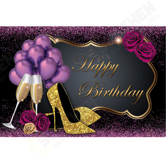 5x3FT 7x5FT 9x6FT High Heel Glass Purple Balloon Studio Birthday Photography Backdrops Background 5x3FT 7x5FT 9x6FT High Heel Glass Purple Balloon Studio Birthday Photography Backdrops Background