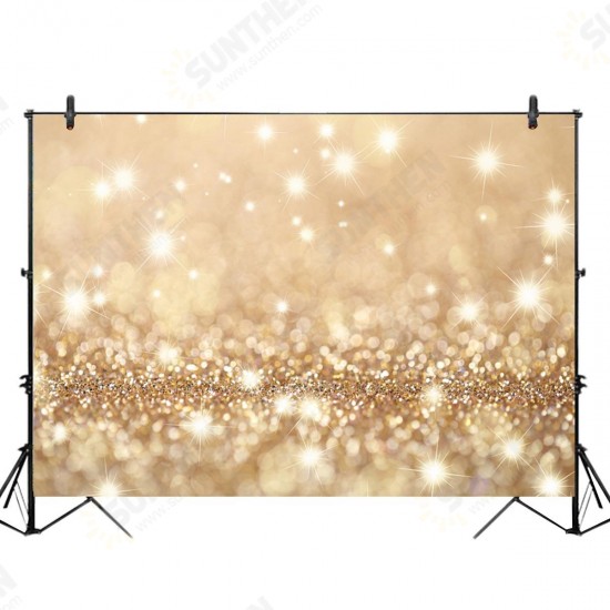 5x3FT 7x5FT 9x6FT Vinyl Gold Glitter Photography Backdrop Background Studio Prop