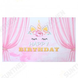 5x3FT Pink Curtain Unicorn Birthday Theme Photography Backdrop Studio Prop Background 5x3FT Pink Curtain Unicorn Birthday Theme Photography Backdrop Studio Prop Background