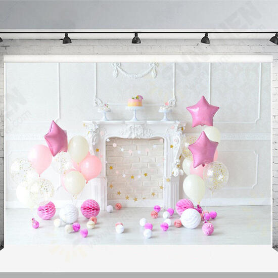 5x3ft 7x5ft Pink Balloon Birthday Theme Photography Backdrop Studio Prop Background