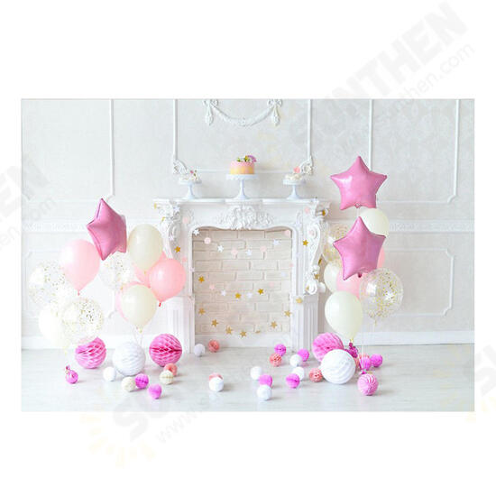 5x3ft 7x5ft Pink Balloon Birthday Theme Photography Backdrop Studio Prop Background